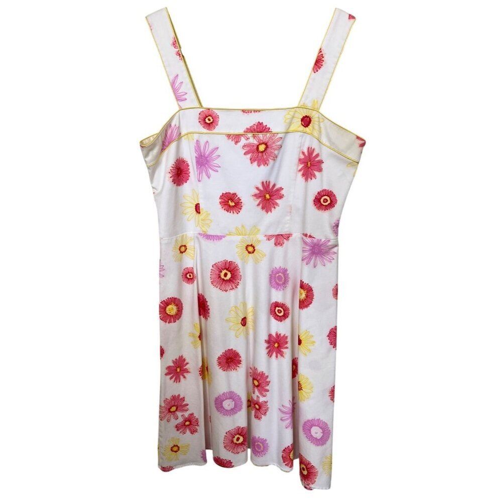 Floral  Sundress 16‎ White Pink Yellow Size 16 Cotton Beach Vacation Resort